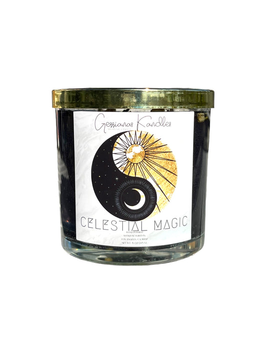 CELESTIAL MAGIC | Pine Lavender, Cedar & Citrus Scent | Dried Jasmine Flower | Tigers Eye Crystal Chips